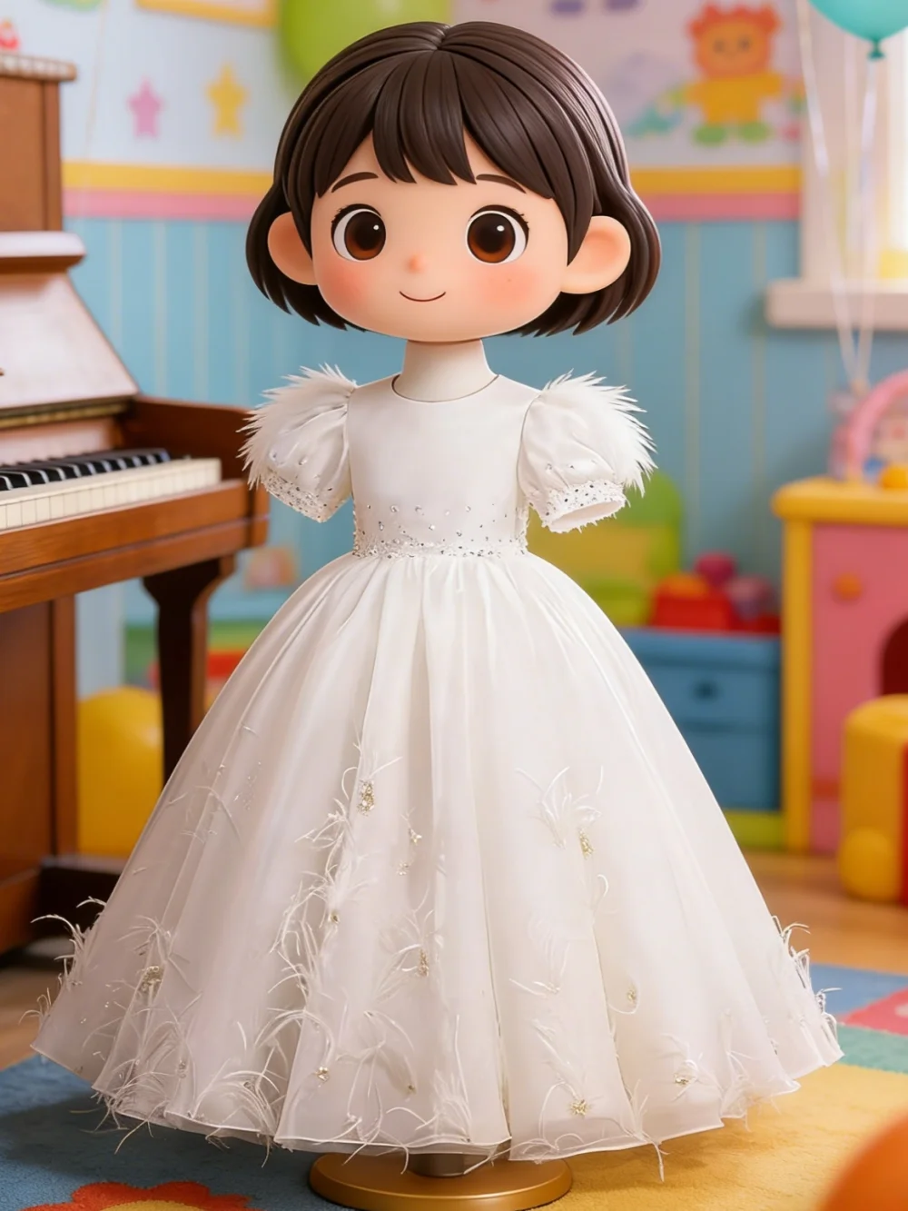Custom Flower Girl Dress Wedding Gown Party Dress Puff Sleeve Round Neck Beaded Feather Detail Tulle Ball Gown for Girls Wedding
Custom Flower Girl Dress Wedding Gown Party Dress Puff Sleeve Round Neck Beaded Feather Detail Tulle Ball Gown for Girls Wedding