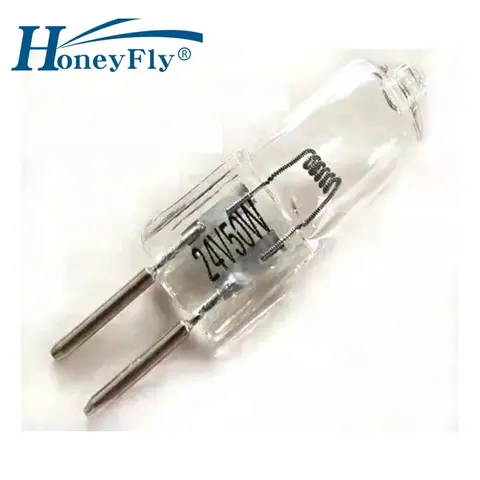 HoneyFly 10pcs G4 Halogen Lamp 24V 20W 35W 50W Warmwhite Halogen Bulb Clear G4 Crystal Machine Tool