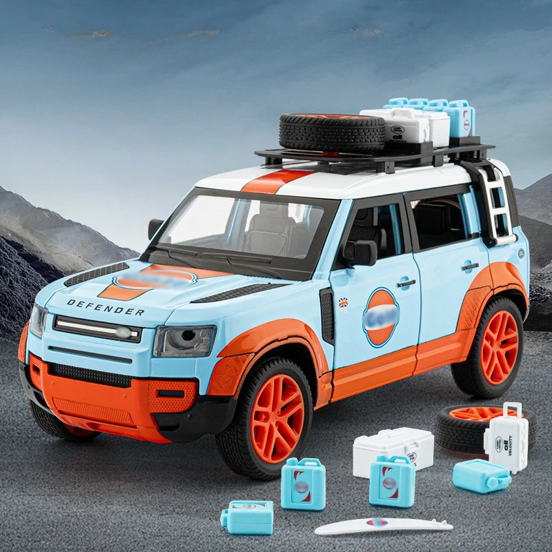 1: 24 Land Rover Defender Gulf Oil Sound and Light Power Car Children's Toy Simulation Alloy Car Model Pendant
1: 24 Land Rover Defender Gulf Oil Sound and Light Power Car Children's Toy Simulation Alloy Car Model Pendant