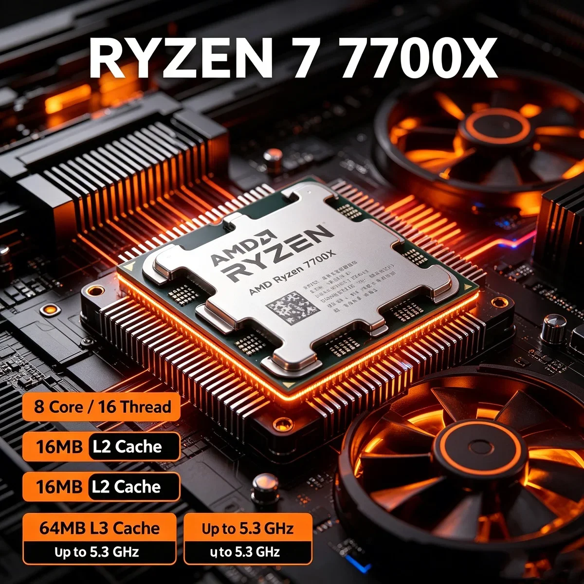AMD Ryzen 7 7700X R7 7700X 8-Core 16-Thread 4.5GHz CPU Processor 5NM L3=32M Socket AM5 but without Cooler
AMD Ryzen 7 7700X R7 7700X 8-Core 16-Thread 4.5GHz CPU Processor 5NM L3=32M Socket AM5 but without Cooler