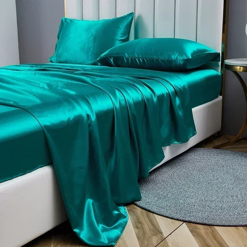 Luxury Satin Fabric Queen Size Bed Sheets Set King High Quality Fitted Sheet Flat Sheet Pillowcase Solid Bed Set Bedsheet Sets
Luxury Satin Fabric Queen Size Bed Sheets Set King High Quality Fitted Sheet Flat Sheet Pillowcase Solid Bed Set Bedsheet Sets