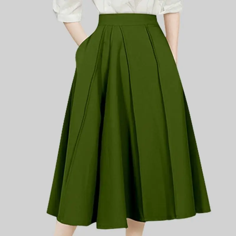 2024 women's retro A-line pleated flared midi skirt with pockets long skirts pleated skirt korean style clothing vintage
2024 women's retro A-line pleated flared midi skirt with pockets long skirts pleated skirt korean style clothing vintage
