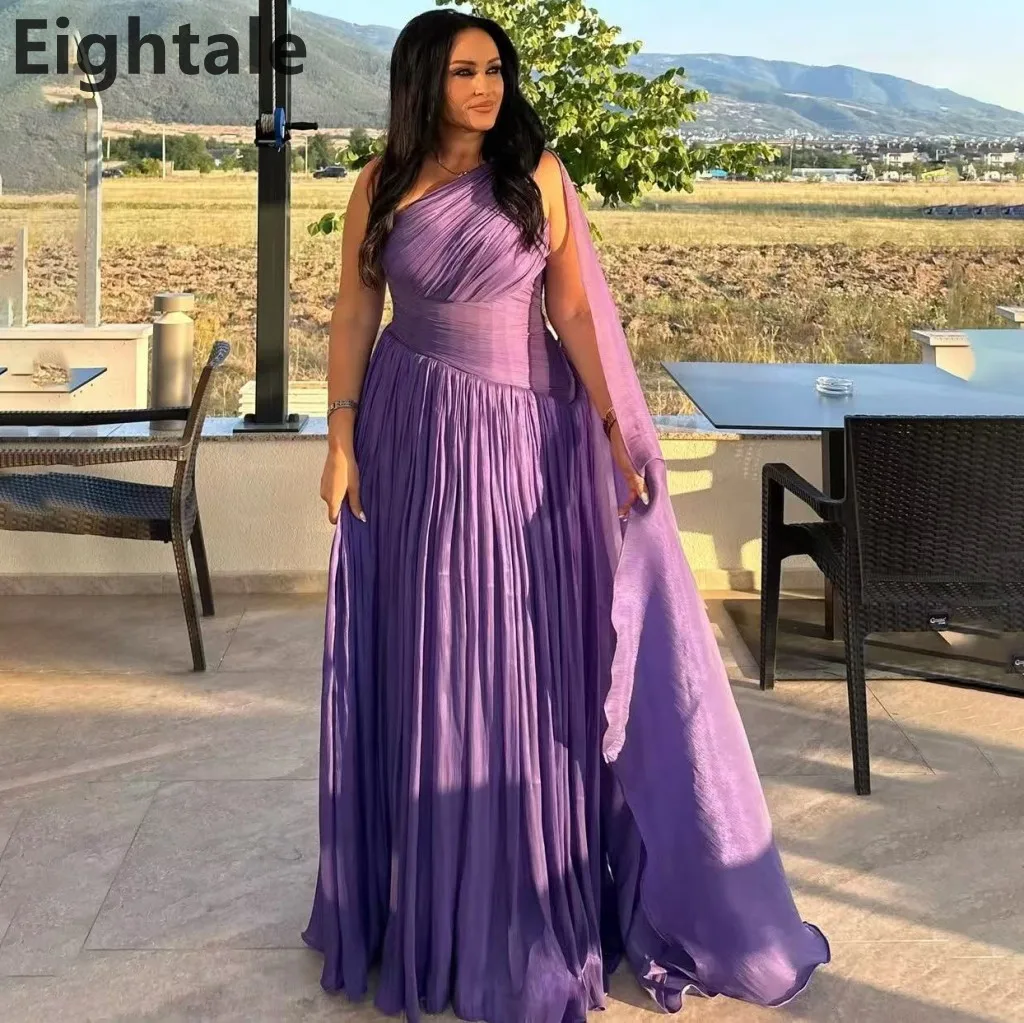 Eightale 2025 Purple A Line One Shoulder Silk Satin Pleated Evening Dress Saudi Arabic Prom Dress Dubai Party Gown Customized
Eightale 2025 Purple A Line One Shoulder Silk Satin Pleated Evening Dress Saudi Arabic Prom Dress Dubai Party Gown Customized