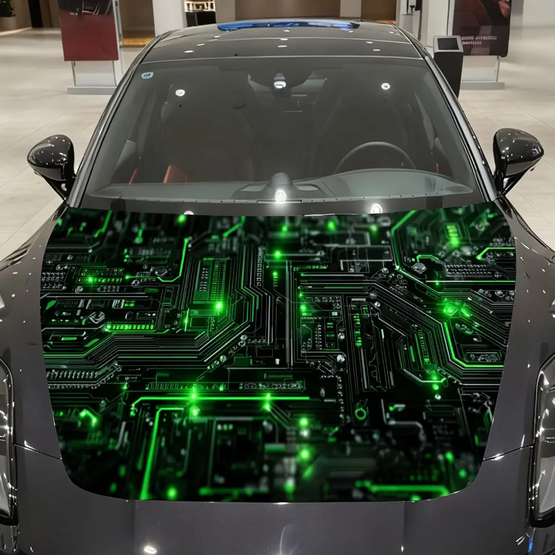 Green Glow Cyber Circuit Hub Car Vinyl Wrap, PVC Material Waterproof Car Hood Sticker, Self-Adhesive Scratch-Resistant Stickers
Green Glow Cyber Circuit Hub Car Vinyl Wrap, PVC Material Waterproof Car Hood Sticker, Self-Adhesive Scratch-Resistant Stickers