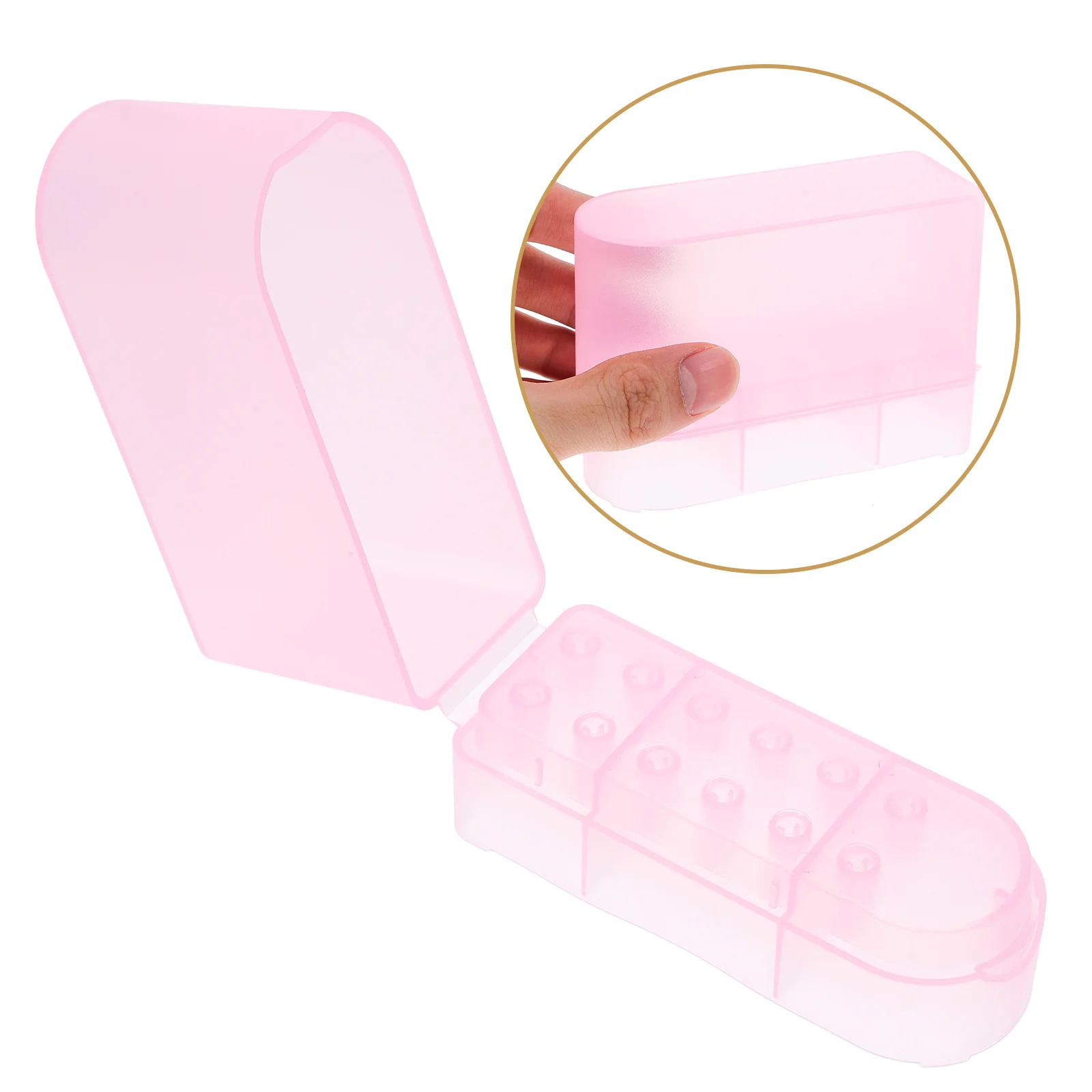 24 Holes Nail Drill Bits Container Lightweight Manicure Tool Case Dustproof Pink Storage Box For Home Salon Practical
24 Holes Nail Drill Bits Container Lightweight Manicure Tool Case Dustproof Pink Storage Box For Home Salon Practical