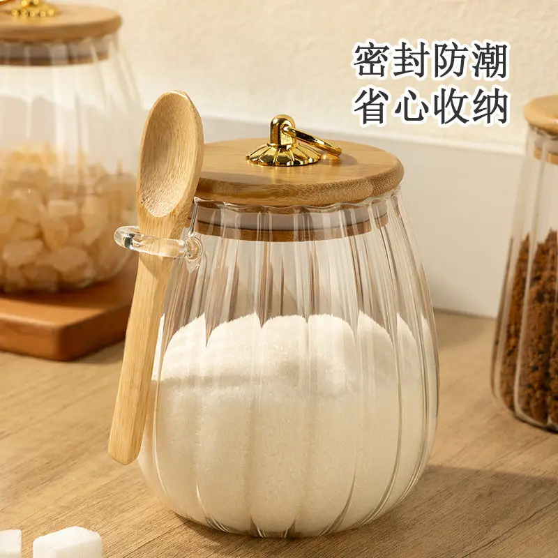 Sugar Jar White Granulated Sugar Storage Kitchen Jars for Sugar, Salt, Spices Household Glass Sealing Jar Moisture-proof Thicken 
Sugar Jar White Granulated Sugar Storage Kitchen Jars for Sugar, Salt, Spices Household Glass Sealing Jar Moisture-proof Thicken