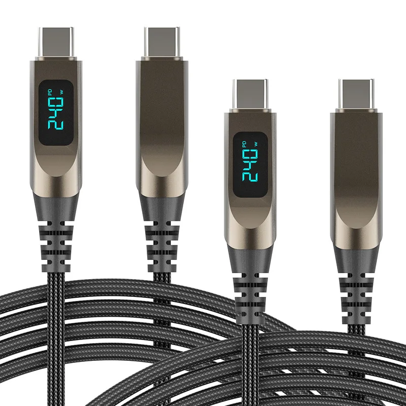 240w Fast Charging Data Cable Zinc Alloy Digital Display Dual Type C For Phone Smart Phone 1m To 2m Nylon Braided Pd 50w
240w Fast Charging Data Cable Zinc Alloy Digital Display Dual Type C For Phone Smart Phone 1m To 2m Nylon Braided Pd 50w