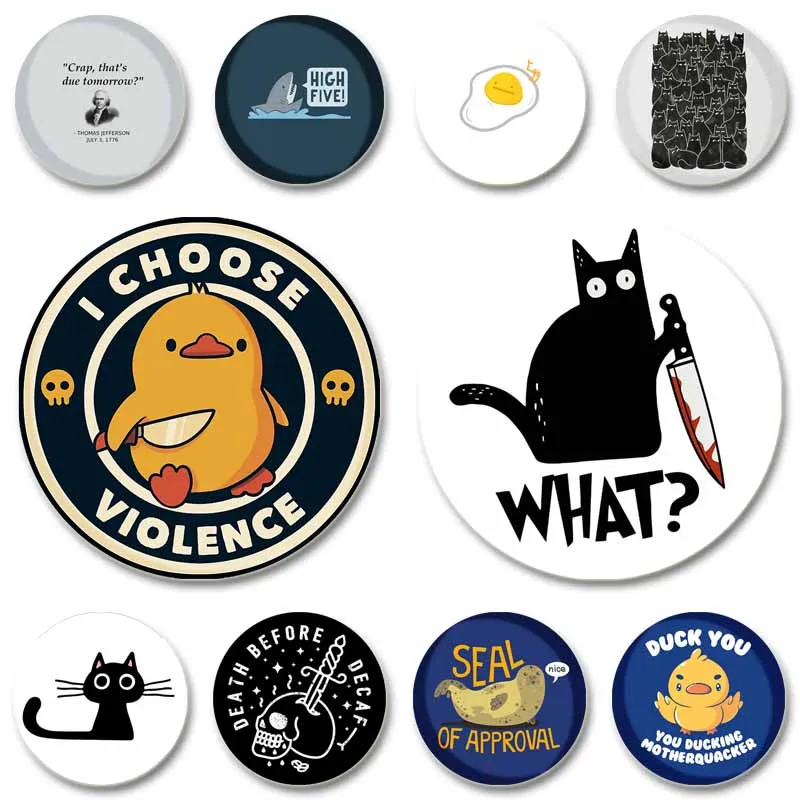 Cartoon Tin Plate Round Enamel Pins Cat Boop Ducking Skeleton Alloy Brooch Custom Funny Badge Punk Accessories Jewelry Gifts
Cartoon Tin Plate Round Enamel Pins Cat Boop Ducking Skeleton Alloy Brooch Custom Funny Badge Punk Accessories Jewelry Gifts
