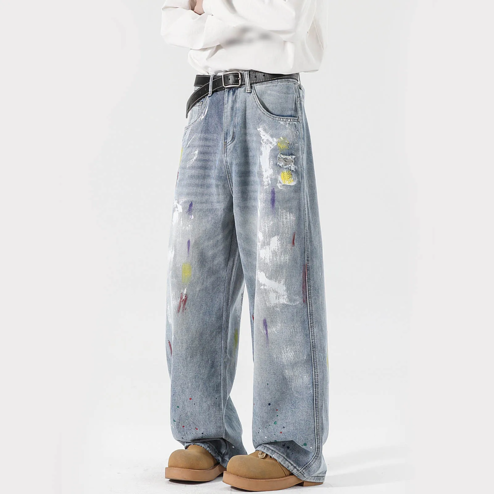 2025 Ripped Jeans Men Fashion Graffiti Print Denim Pants Hole Light Blue Trousers Streetwear Hip Hop Male Clothing Trendy Brand
2025 Ripped Jeans Men Fashion Graffiti Print Denim Pants Hole Light Blue Trousers Streetwear Hip Hop Male Clothing Trendy Brand
