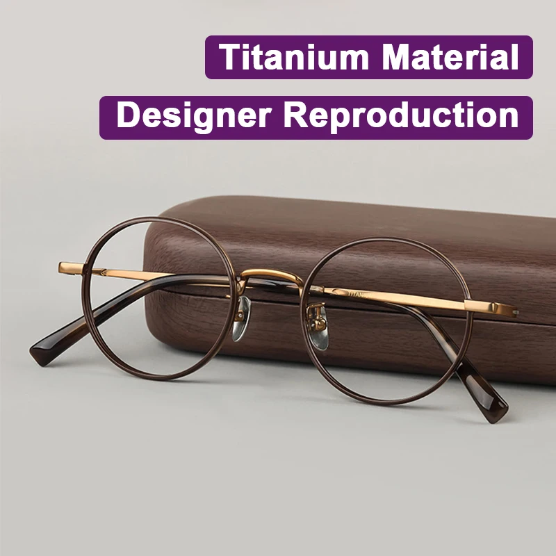 Brand Designer Niche Design Retro Luxury Ultra-light Pure Titanium Glasses Frame Small Faces Oval Men's And Women's Eyeglasses
Brand Designer Niche Design Retro Luxury Ultra-light Pure Titanium Glasses Frame Small Faces Oval Men's And Women's Eyeglasses