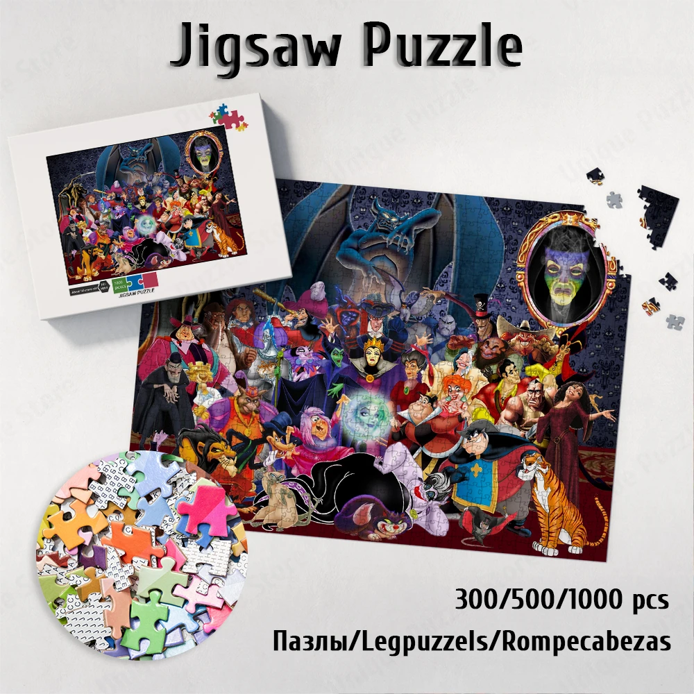 Обучающие игрушки Disney, злодеи, Веселая Игра ведьмы Disney для детей и взрослых, Классический мультяшный пазл из 300/500/1000 шт. для взрослых, подарок
Обучающие игрушки Disney, злодеи, Веселая Игра ведьмы Disney для детей и взрослых, Классический мультяшный пазл из 300/500/1000 шт. для взрослых, подарок