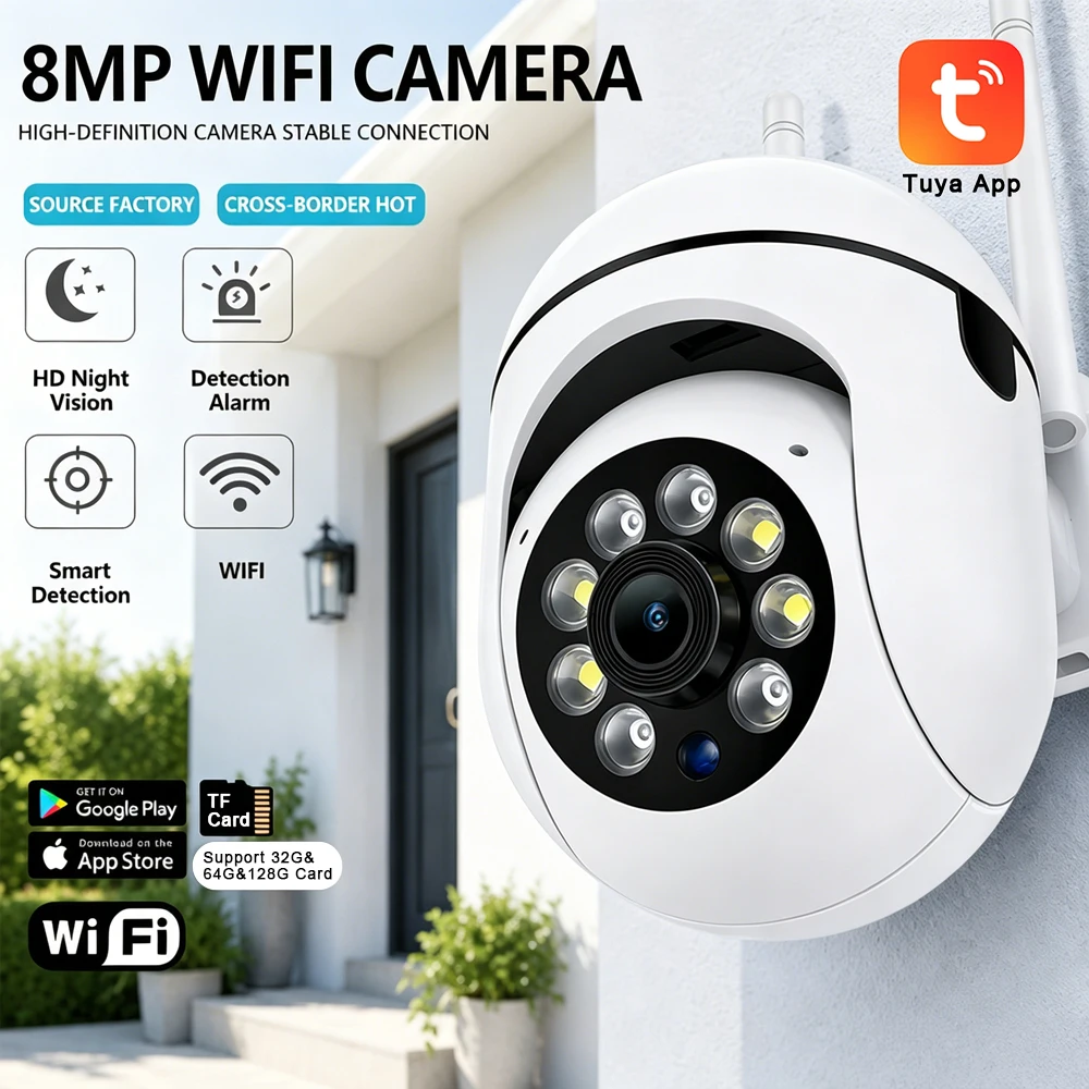 Mini 8MP WiFi Camera 2.4G Security Surveillance PTZ IR Night Vision Auto Tracking Home Security Camera With 2 Antennas For Child
Mini 8MP WiFi Camera 2.4G Security Surveillance PTZ IR Night Vision Auto Tracking Home Security Camera With 2 Antennas For Child