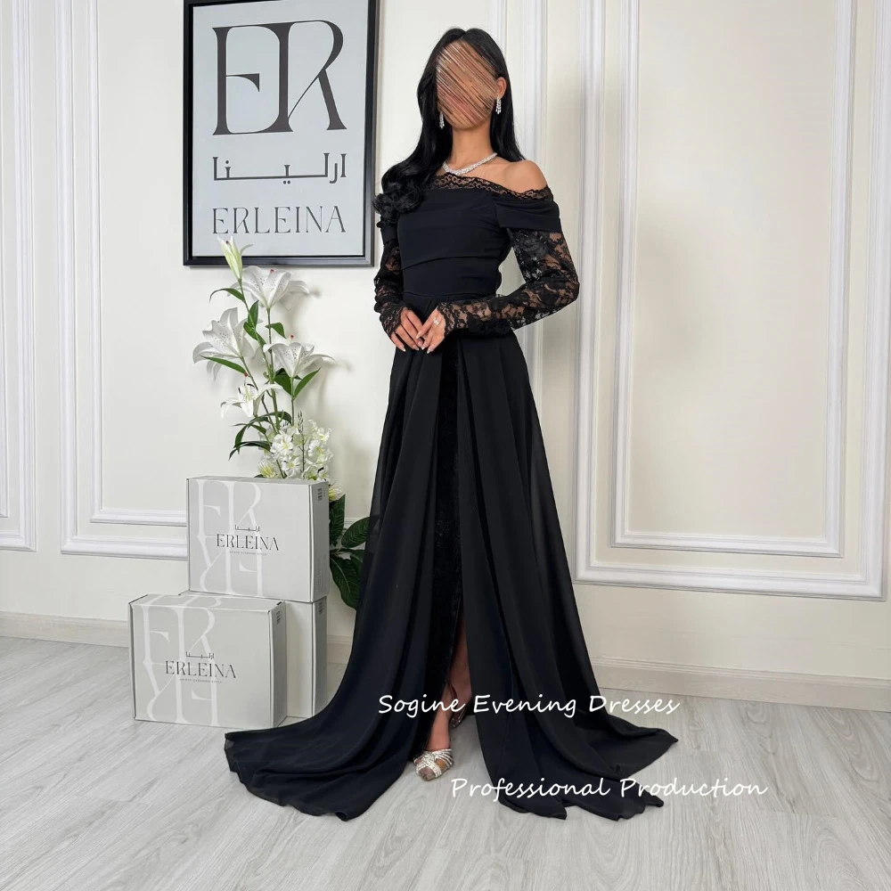 Sexy Lace Off Shoulder Prom Dresses for Women 2025 3/4 Sleeve Evening Dress with Slit Long Chiffon فساتين سهرات Custom Made
Sexy Lace Off Shoulder Prom Dresses for Women 2025 3/4 Sleeve Evening Dress with Slit Long Chiffon فساتين سهرات Custom Made