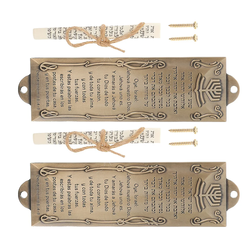 2pcs Mezuzah Door Mount: Vintage Alloy Metal Plaque For Front Door Religious House Blessing Decor Jewish Home Warming Gift
2pcs Mezuzah Door Mount: Vintage Alloy Metal Plaque For Front Door Religious House Blessing Decor Jewish Home Warming Gift