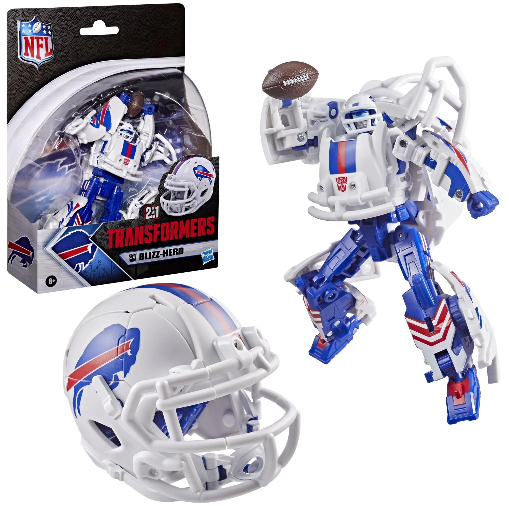Hasbro Transformers NFL Buffalo Bills Blizz-Herd, 5.5-Inch Robot Action Figure Changes to Helmet, Football Toys G2338
Hasbro Transformers NFL Buffalo Bills Blizz-Herd, 5.5-Inch Robot Action Figure Changes to Helmet, Football Toys G2338