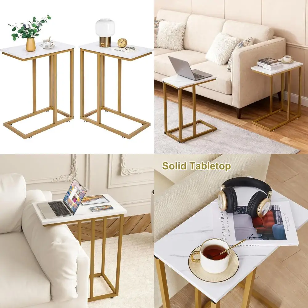 Gold C-Shaped Sofa and Bed Side Table with 2 Units for Snacks and TV in Living Room and Bedroom
Gold C-Shaped Sofa and Bed Side Table with 2 Units for Snacks and TV in Living Room and Bedroom