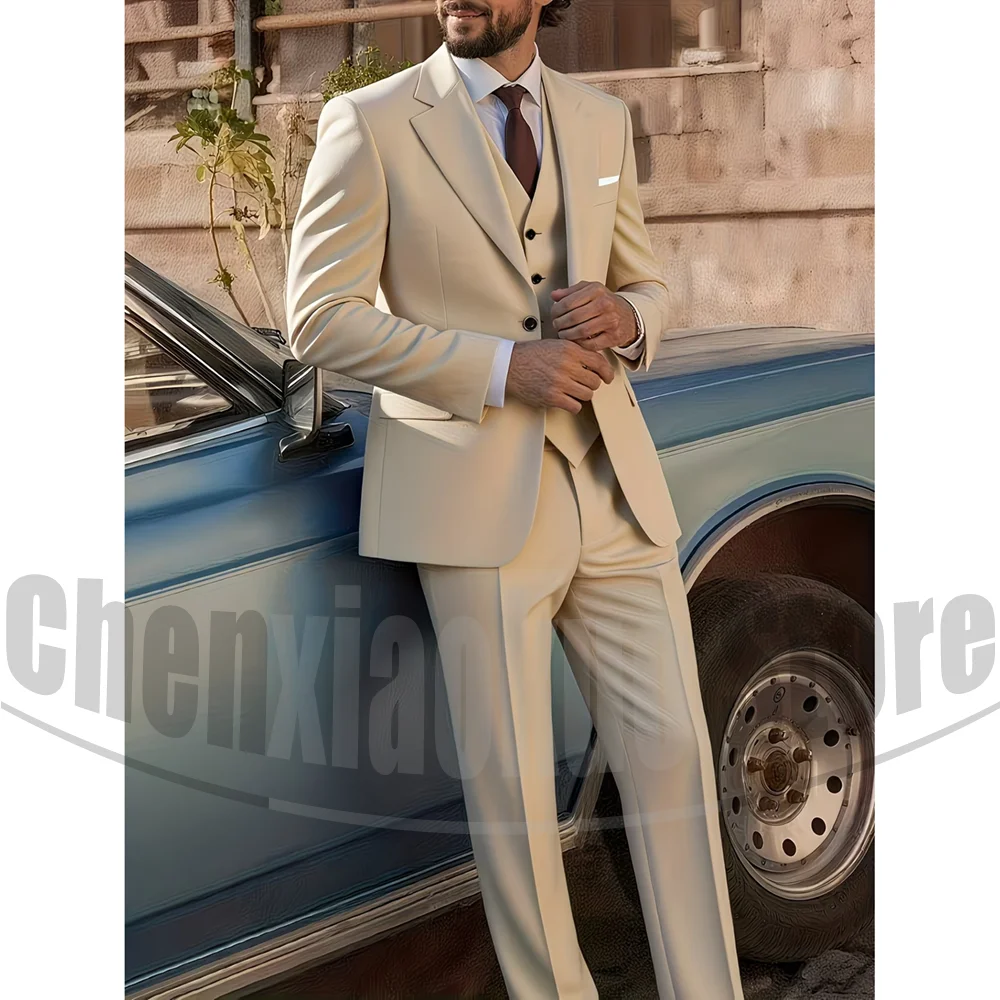 Chic Men Suit 3 Piece Notch Lapel Blazer Vest and Pants Elegant Formal Wedding Groom Tuxedo Business Office Party Outfit
Chic Men Suit 3 Piece Notch Lapel Blazer Vest and Pants Elegant Formal Wedding Groom Tuxedo Business Office Party Outfit
