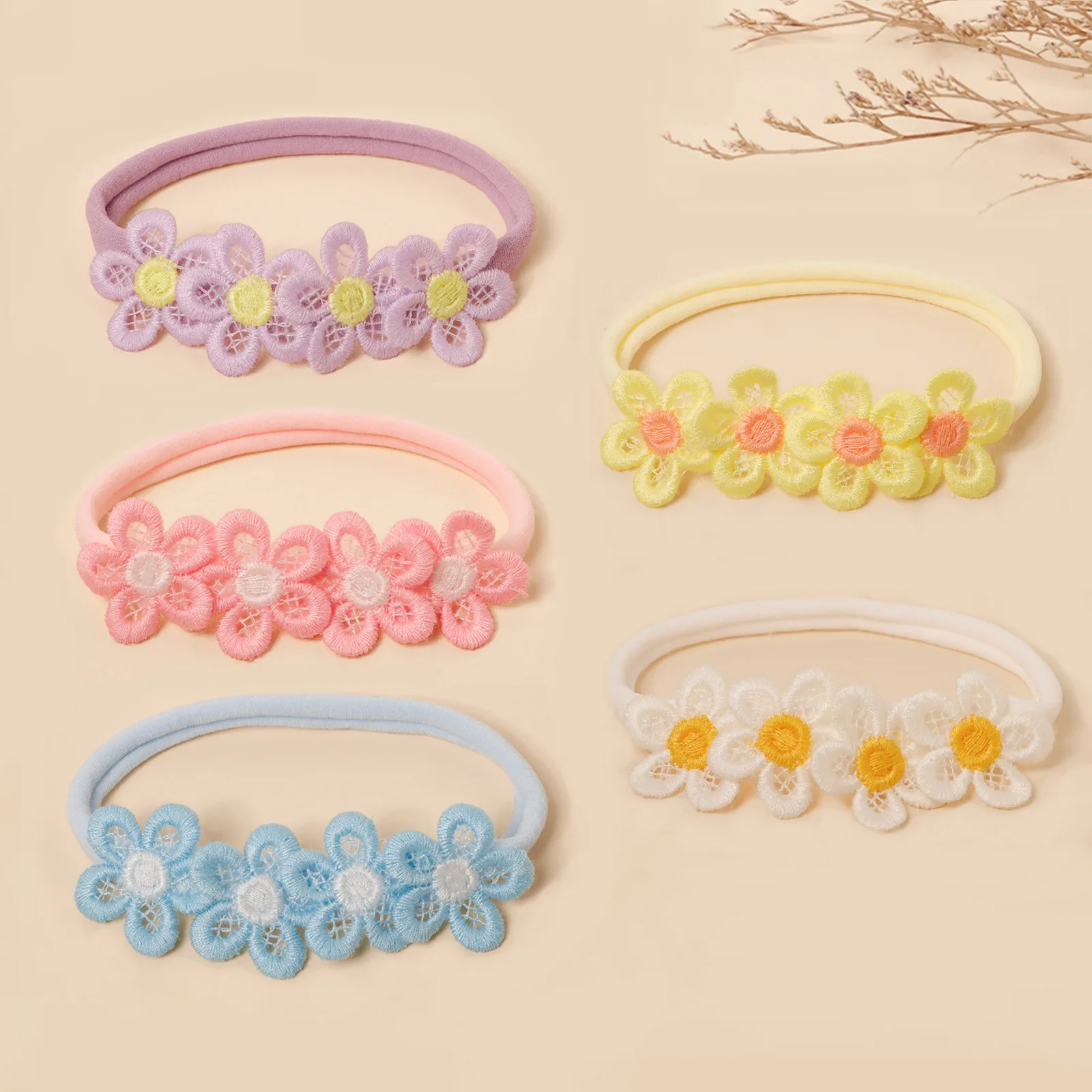 Spring and summer baby hairband solid color flowers children's headdress soft hairband
Spring and summer baby hairband solid color flowers children's headdress soft hairband
