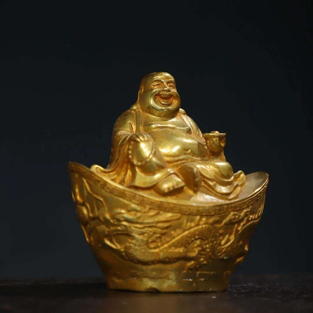 3.9-Inch Old Xizang Tibetan Buddhist Temple Bronze Gold-plated Yuanbao Maitreya Buddha Statue - Brass Sculpture Crafts
3.9-Inch Old Xizang Tibetan Buddhist Temple Bronze Gold-plated Yuanbao Maitreya Buddha Statue - Brass Sculpture Crafts
