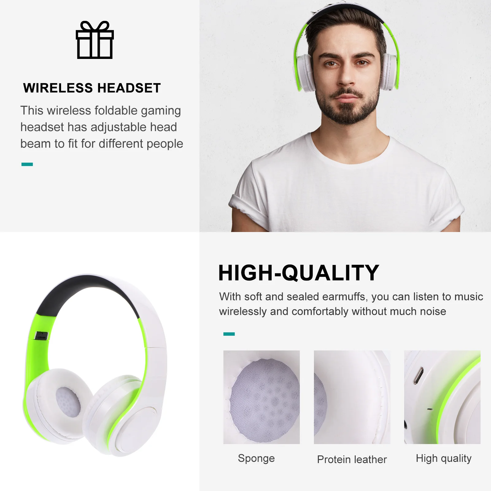 Over Ear Headset Wireless Headphone Adjustable Foldable Design Astonishing Low Frequency 40mm Speaker Unit 10 Hours Talk Time
Over Ear Headset Wireless Headphone Adjustable Foldable Design Astonishing Low Frequency 40mm Speaker Unit 10 Hours Talk Time