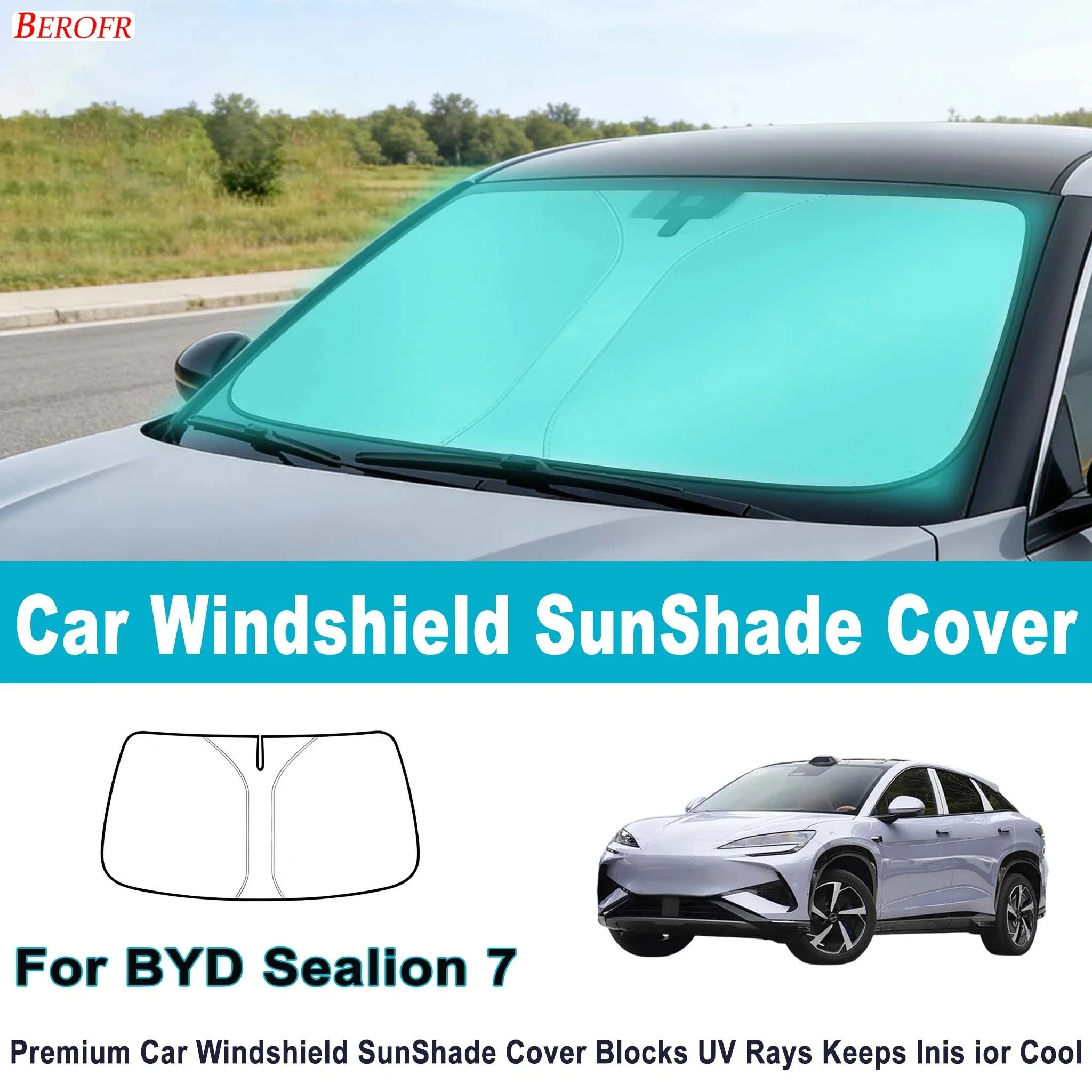 For BYD Sealion 7 2024-2026 Car Windshield Sunshade Cover Front Window Sun Shade Heat Insulation Summer Auto Accessories
For BYD Sealion 7 2024-2026 Car Windshield Sunshade Cover Front Window Sun Shade Heat Insulation Summer Auto Accessories