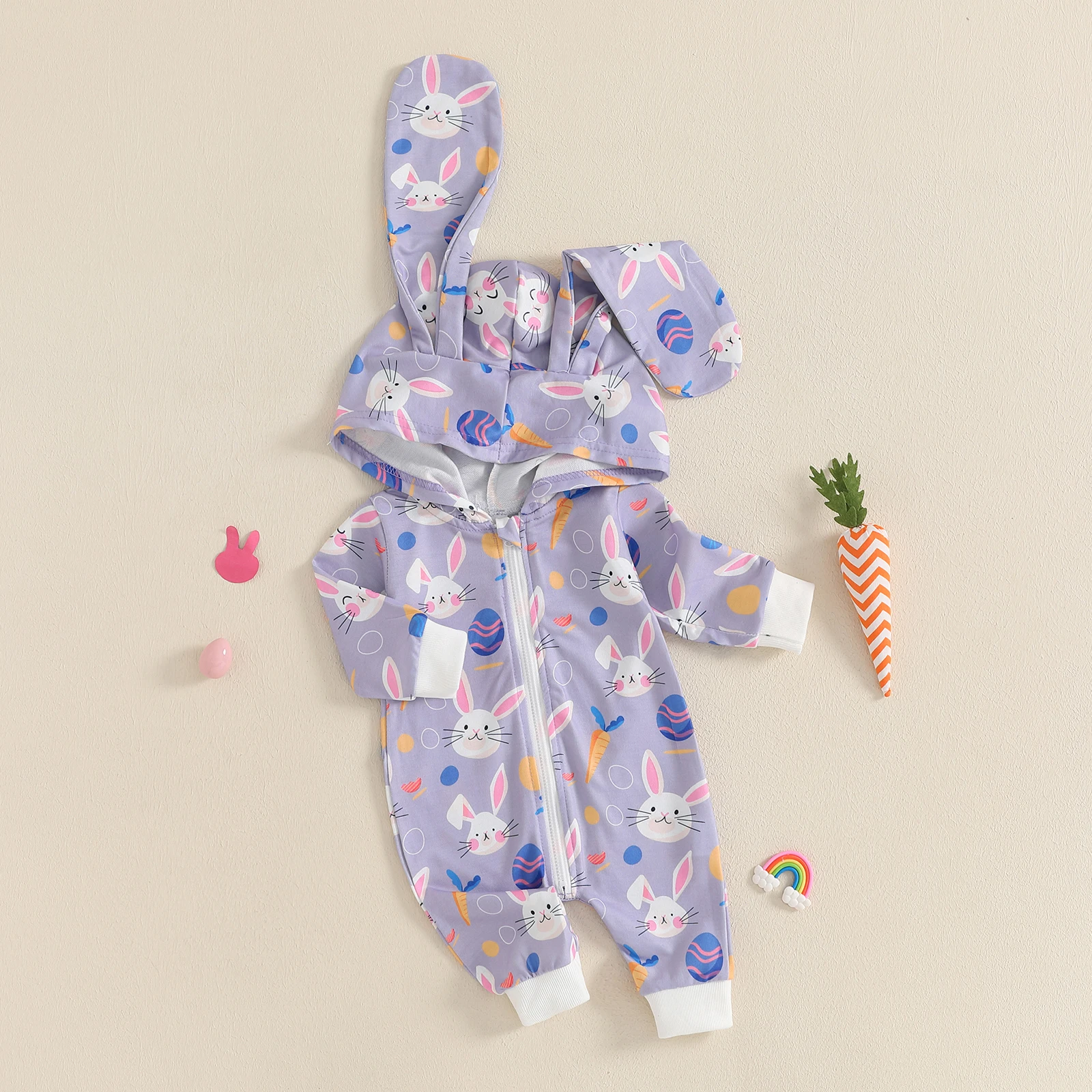 2025 Easter Bunny Egg/Bunny Carrot Print Zipper Romper Toddler Baby Girls Hooded Long Sleeve Jumpsuit
2025 Easter Bunny Egg/Bunny Carrot Print Zipper Romper Toddler Baby Girls Hooded Long Sleeve Jumpsuit