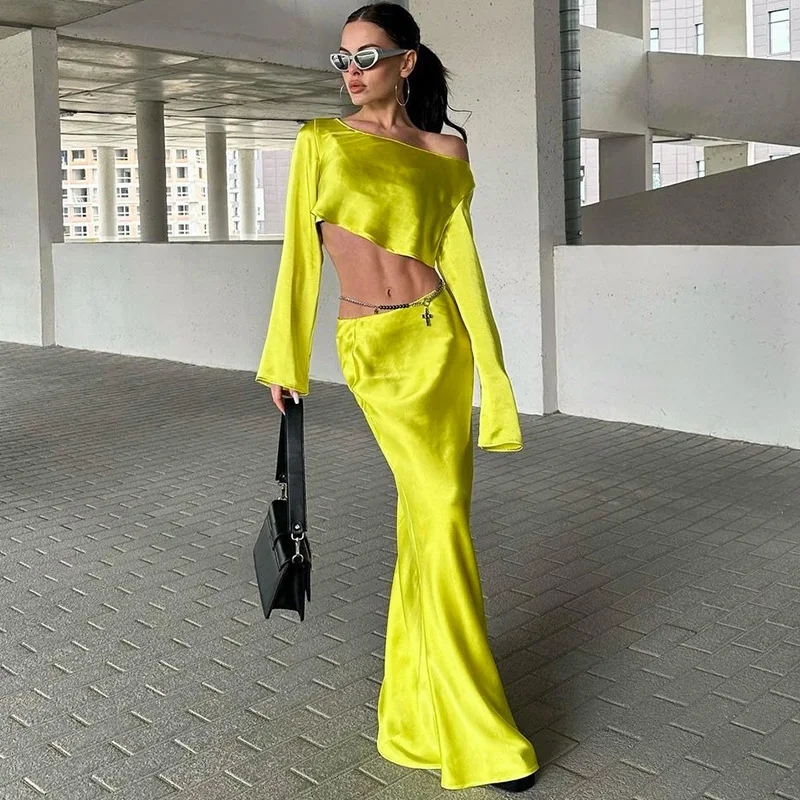 Women 2023 Summer Autumn Long Sleeve Crop Tops Long Skirts Two Piece Matching Sets Outfits Wholesale Items For Business
Women 2023 Summer Autumn Long Sleeve Crop Tops Long Skirts Two Piece Matching Sets Outfits Wholesale Items For Business