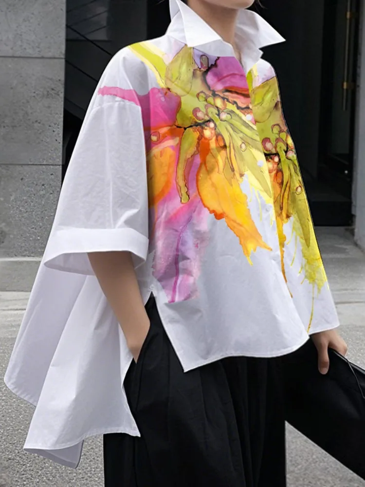 Yeezzi Women Printed Split-Side High-Low Lapel Shirts 2025 New Half Sleeves Fashion Buttoned Loose Casual Office Work Blouse
Yeezzi Women Printed Split-Side High-Low Lapel Shirts 2025 New Half Sleeves Fashion Buttoned Loose Casual Office Work Blouse