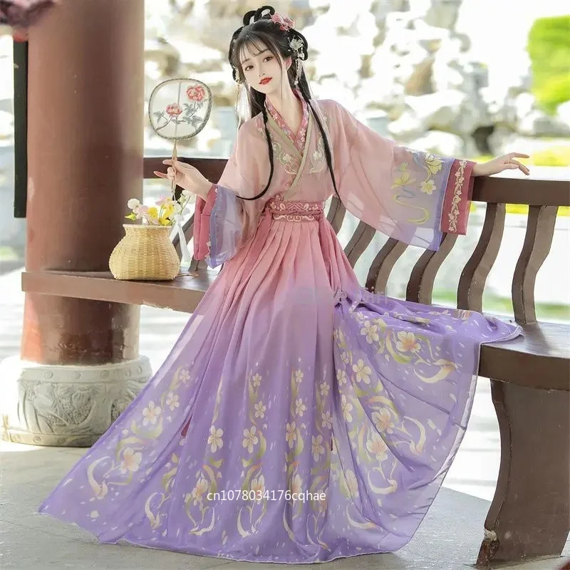 Chinese Traditional Hanfu Dress Set Original Hanfu Cross Collar Waist Length Skirt Embroidered Women's Clothing
Chinese Traditional Hanfu Dress Set Original Hanfu Cross Collar Waist Length Skirt Embroidered Women's Clothing