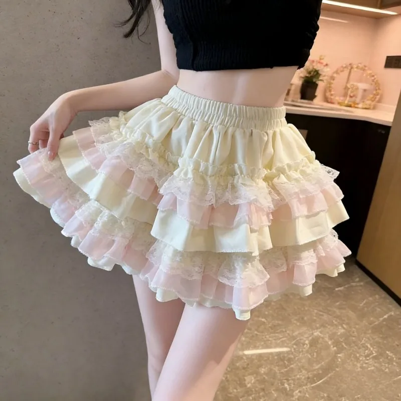 Streetwear Y2k Lolita Sweet Ballet Puff Cake Skirt Women Skirts A-line Harajuku Elastic High-waist Skirt Ruffled Design Clothing
Streetwear Y2k Lolita Sweet Ballet Puff Cake Skirt Women Skirts A-line Harajuku Elastic High-waist Skirt Ruffled Design Clothing