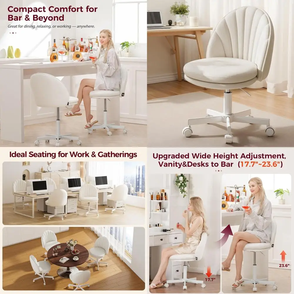Ergonomic High-Back Office Chair with Adjustable Height, Suitable for Office, Bar Stool, or Vanity Use
Ergonomic High-Back Office Chair with Adjustable Height, Suitable for Office, Bar Stool, or Vanity Use