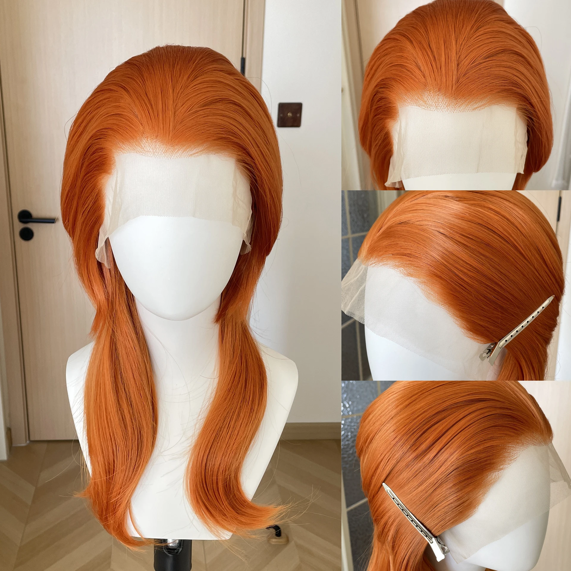 Orange 13x4 Synthetic Lace Front Wig for Women Cosplay Shoulder Length Mullet Synthetic Wigs Layers Ponytails Glueless Wigs 150%
Orange 13x4 Synthetic Lace Front Wig for Women Cosplay Shoulder Length Mullet Synthetic Wigs Layers Ponytails Glueless Wigs 150%