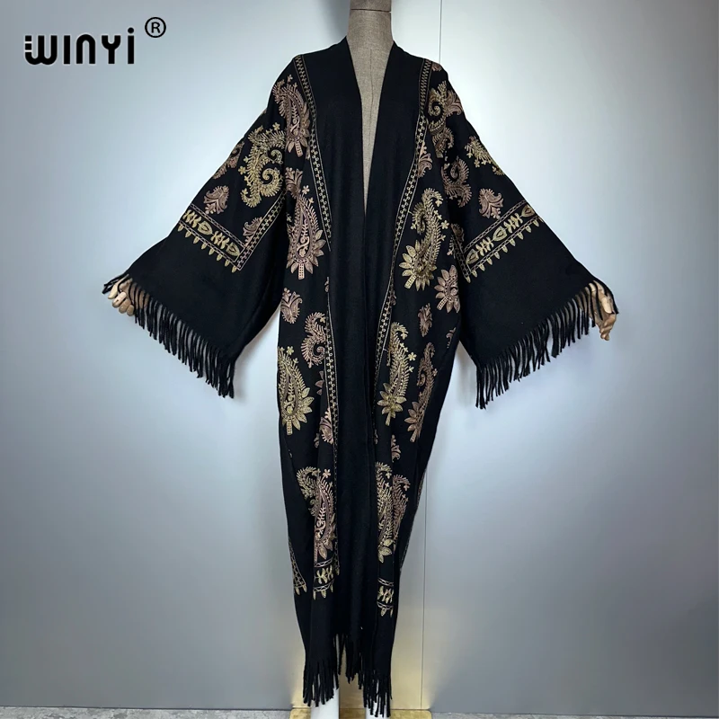 WINYI зимний женский кафтан с кисточками и вышивкой, длинное пальто, мусульманские женские платья, халат, Абая, Дубай, роскошное женское кимоно на Ближнем Востоке 
WINYI зимний женский кафтан с кисточками и вышивкой, длинное пальто, мусульманские женские платья, халат, Абая, Дубай, роскошное женское кимоно на Ближнем Востоке