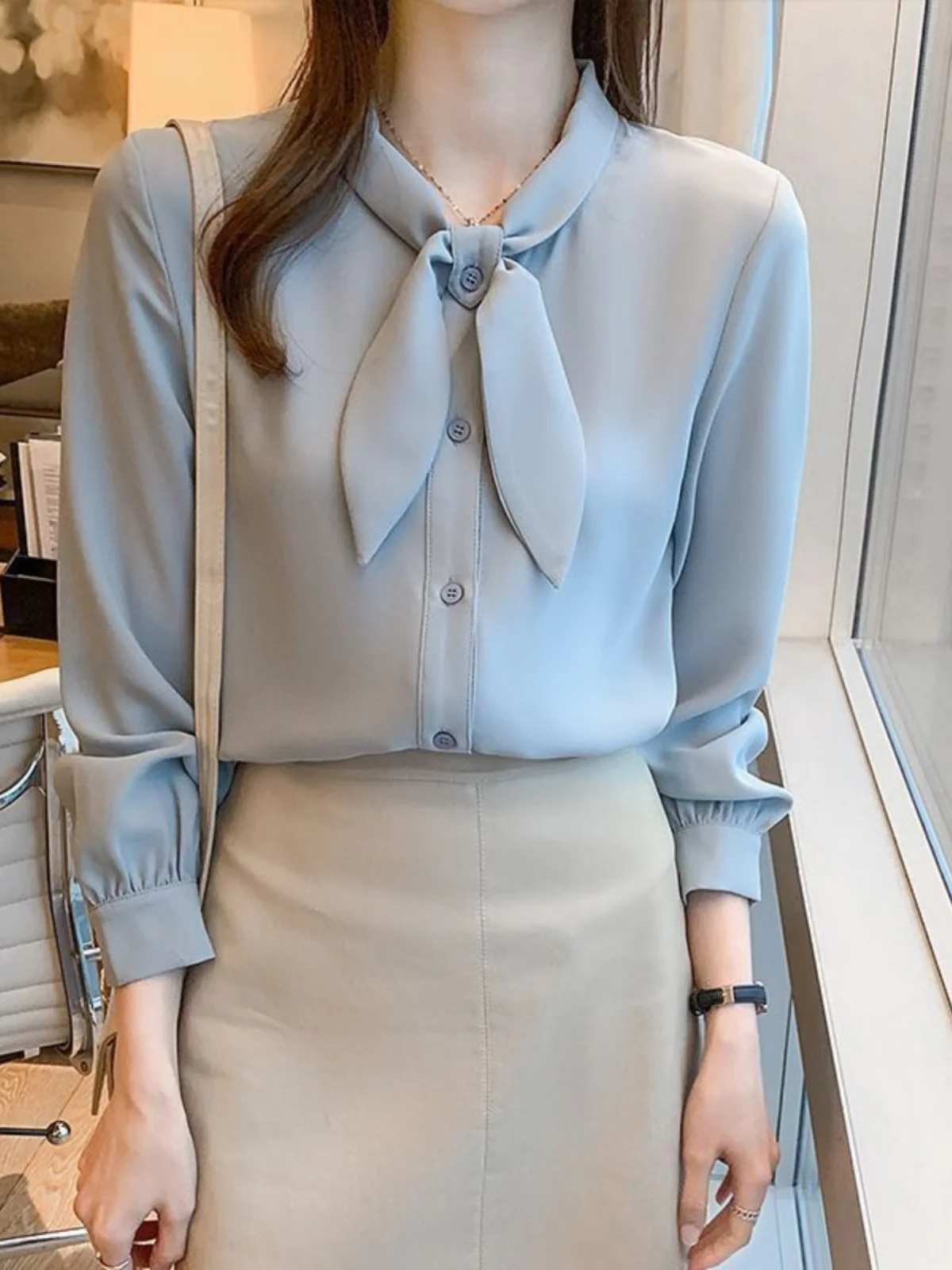 Faionable Long Sve Chiffon irt Women's Design Sense Knot Autumn New Arrival Ele Top Versatile Sle No P...
Faionable Long Sve Chiffon irt Women's Design Sense Knot Autumn New Arrival Ele Top Versatile Sle No P...