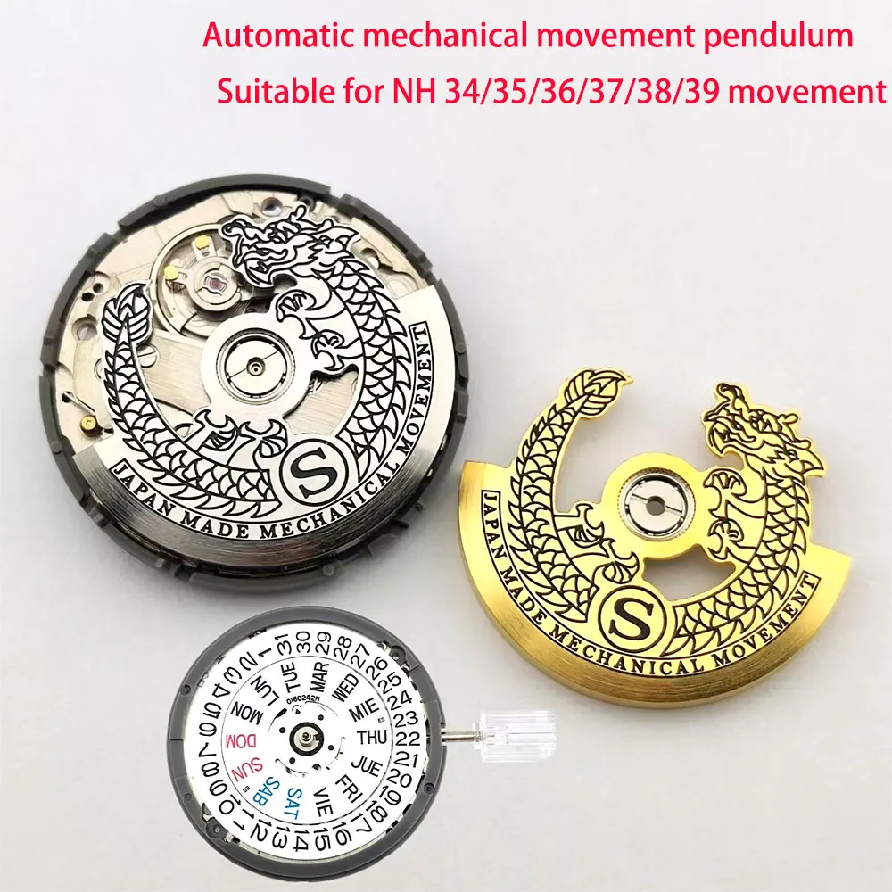 New NH35 China Dragon Automatic mechanical movement pendulum movement replacement parts
New NH35 China Dragon Automatic mechanical movement pendulum movement replacement parts