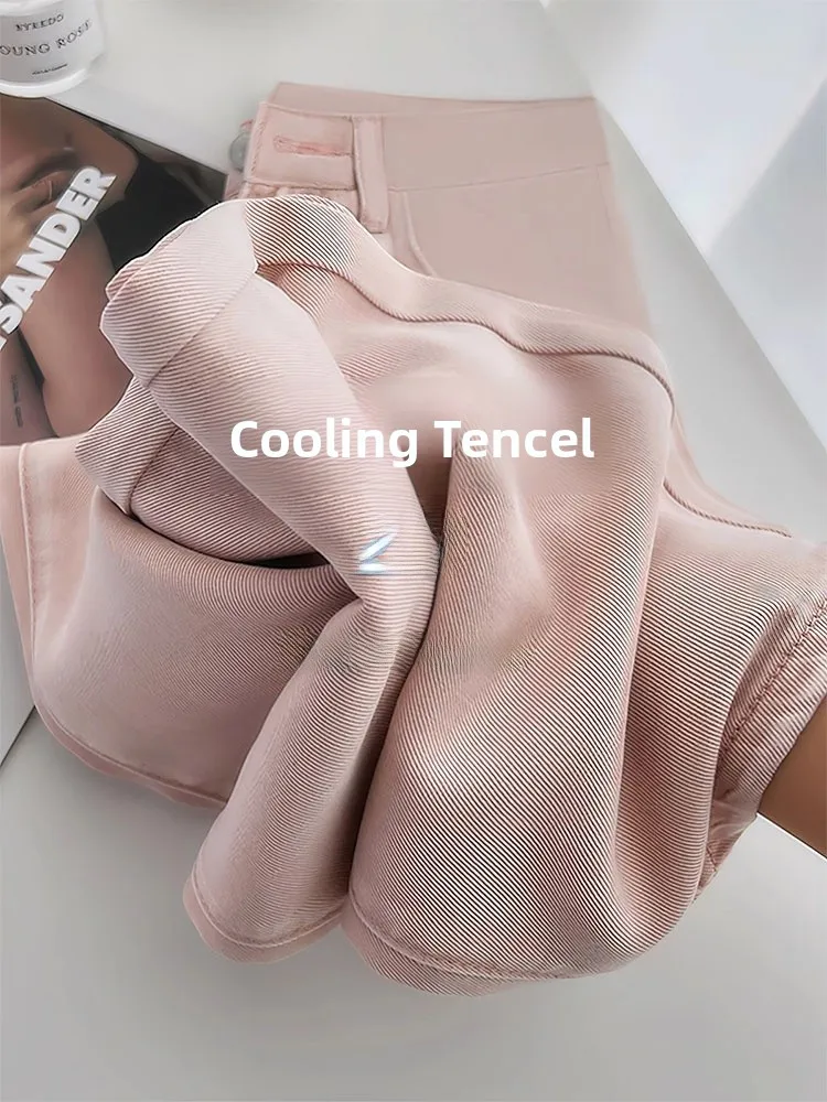 plus Size Pink Lyocell Denim Pants Women's Spring Thin Wide Leg Long Trousers High Waist Slimming Drapey Ice Silk Thin Version
plus Size Pink Lyocell Denim Pants Women's Spring Thin Wide Leg Long Trousers High Waist Slimming Drapey Ice Silk Thin Version
