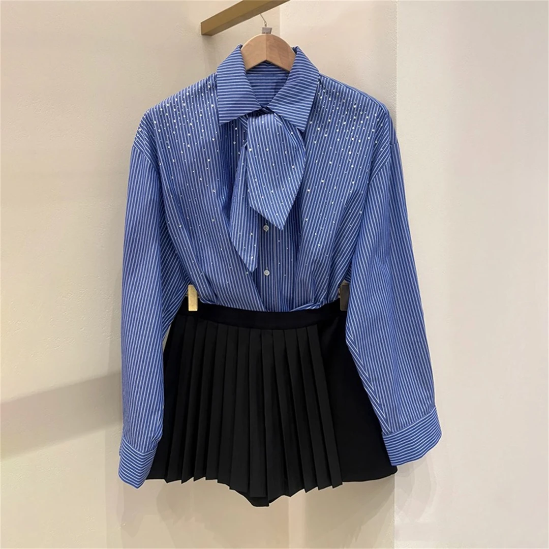 Blue Classic Diamond Embellished French M Shirt Spring 2026 Knot Tie Striped Women's Casual Breathable Cotton Long ...
Blue Classic Diamond Embellished French M Shirt Spring 2026 Knot Tie Striped Women's Casual Breathable Cotton Long ...