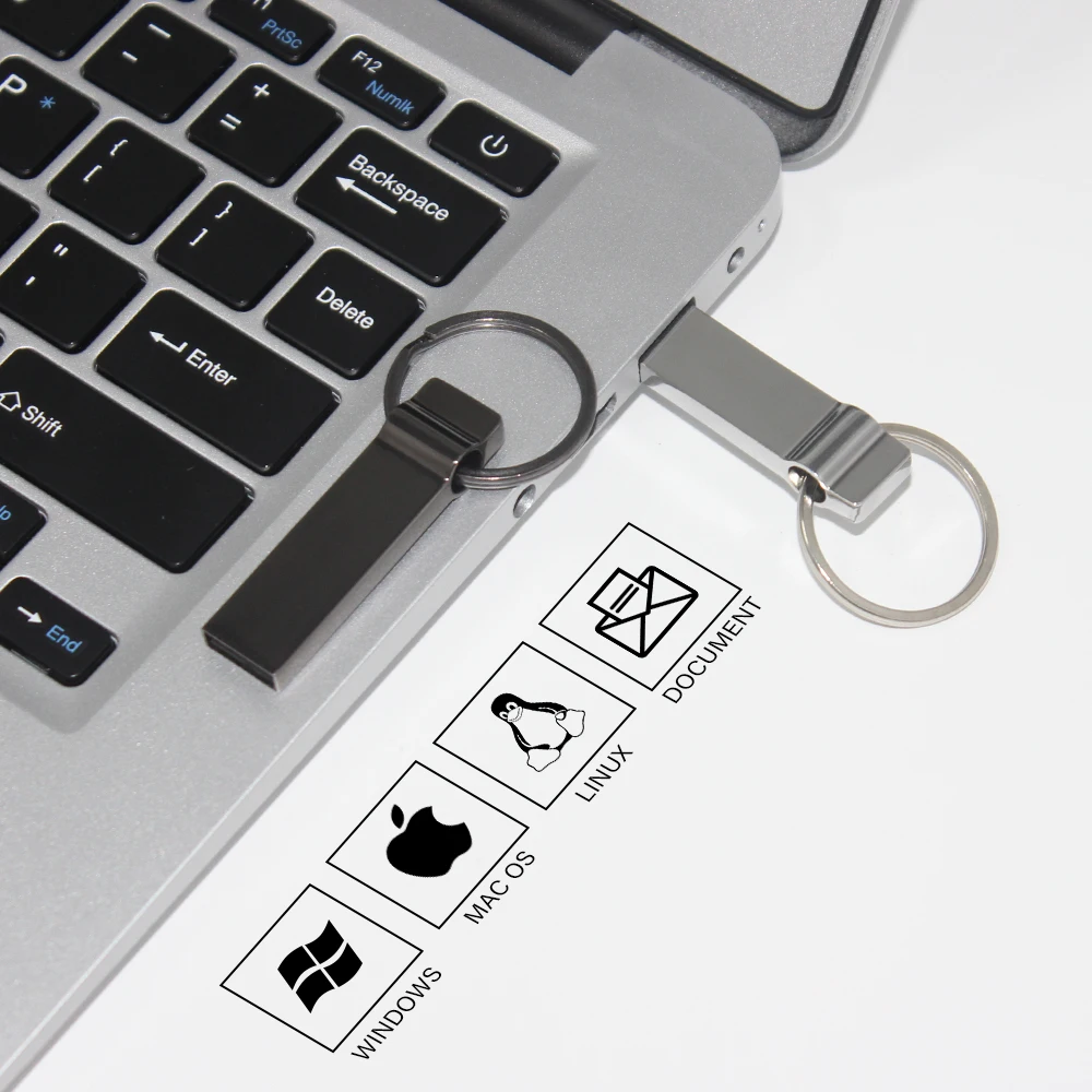 Business Gifts USB 2.0 Flash Drive Free Custom Logo Metal Pen Drive With Key Ring Real Capacity Memory Stick 64GB/32GB U Disk
Business Gifts USB 2.0 Flash Drive Free Custom Logo Metal Pen Drive With Key Ring Real Capacity Memory Stick 64GB/32GB U Disk