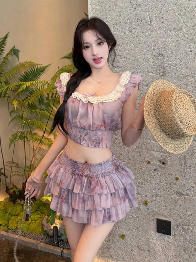 Pure Desire Gradient Lace Trim Short Shoulder Top Cake Skirt Two Piece Set Women Summer Slimming Anti-Aging Set
Pure Desire Gradient Lace Trim Short Shoulder Top Cake Skirt Two Piece Set Women Summer Slimming Anti-Aging Set