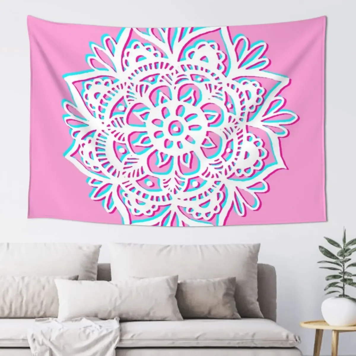 Pink White and Blue Mandala Flower Tapestry Art Mural Room Decor Aesthetic Tapestry
Pink White and Blue Mandala Flower Tapestry Art Mural Room Decor Aesthetic Tapestry