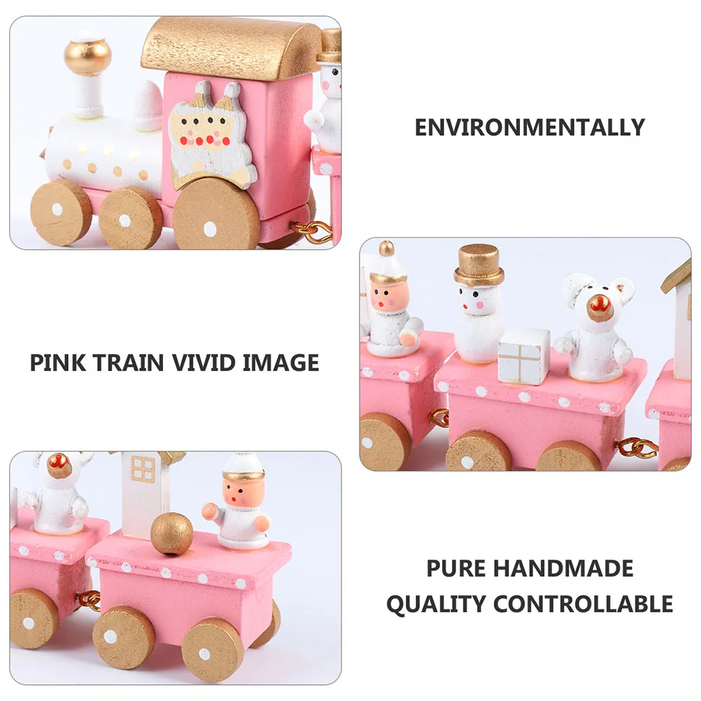 2 Pcs Christmas Decoration Wooden Train Small Ornaments Dining Table Pink 
2 Pcs Christmas Decoration Wooden Train Small Ornaments Dining Table Pink