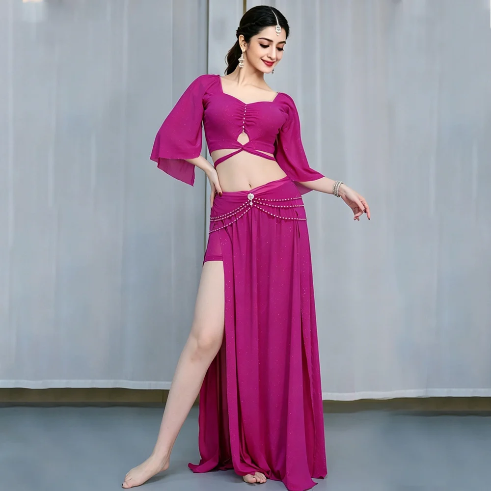New 2026 Belly Dance Practice Suit Long Skirt Set Summer Sexy Mesh Eastern Dance Women's Outfit
New 2026 Belly Dance Practice Suit Long Skirt Set Summer Sexy Mesh Eastern Dance Women's Outfit