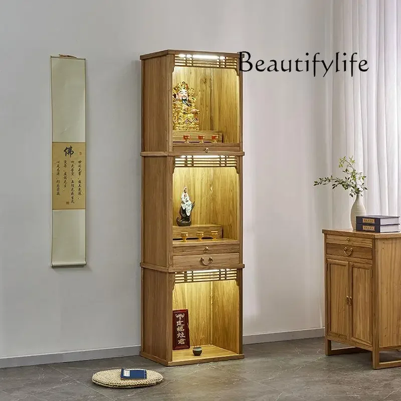 Solid Wood Buddha Niche Clothes Closet New Chinese Home God Building Three-Layer God of Wealth Simple with Light Buddha Cabinet
Solid Wood Buddha Niche Clothes Closet New Chinese Home God Building Three-Layer God of Wealth Simple with Light Buddha Cabinet
