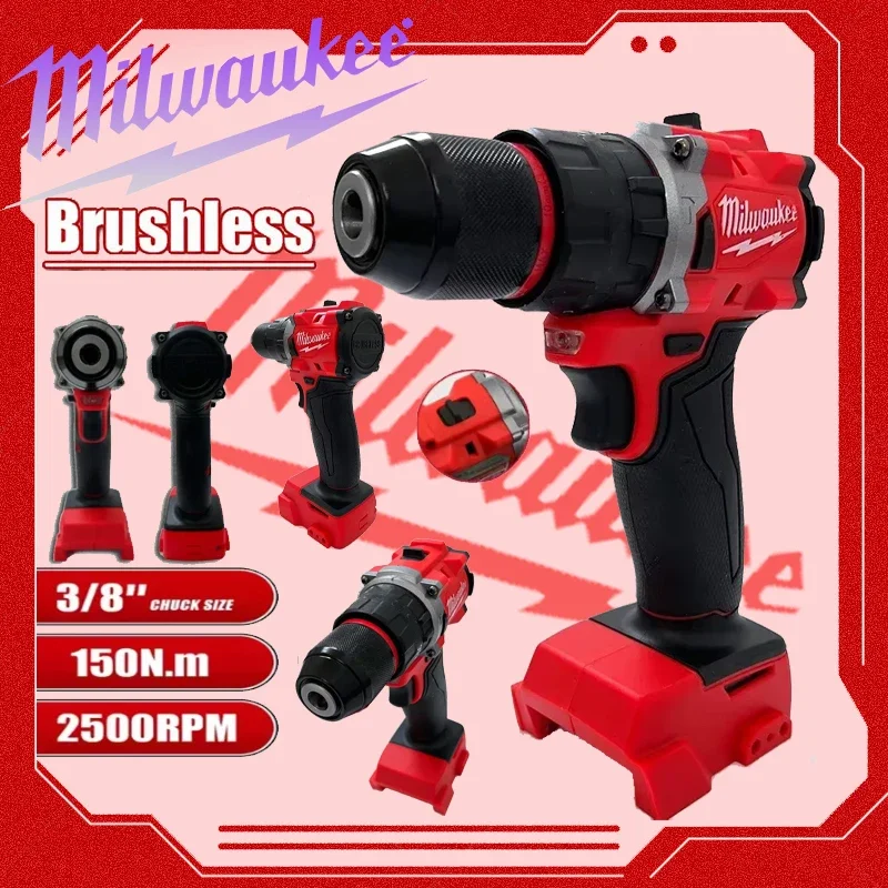 Milwaukee 150N.m Brushless Cordless Impact Drill Small Electric Drill of Decoration Team Uses For 18V Battery Power Tool
Milwaukee 150N.m Brushless Cordless Impact Drill Small Electric Drill of Decoration Team Uses For 18V Battery Power Tool
