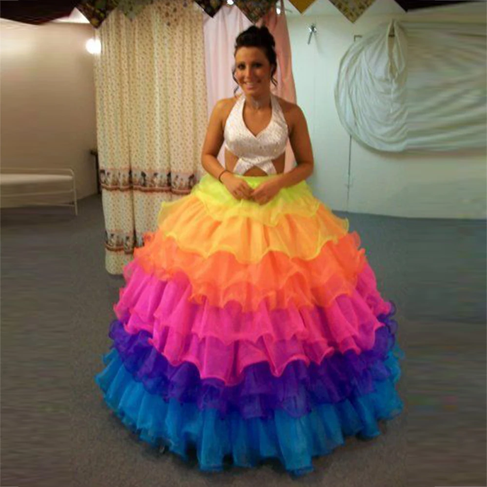 Colorful Tiered Ball Gown Long Skirt High Waist Floor Length Tutu Skirt Girls Birthday Party Formal Wear Custom Color Size 
Colorful Tiered Ball Gown Long Skirt High Waist Floor Length Tutu Skirt Girls Birthday Party Formal Wear Custom Color Size