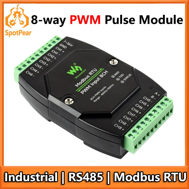 Industrial 8-ch PWM RS485 pulse output module Modbus RTU rail
Industrial 8-ch PWM RS485 pulse output module Modbus RTU rail