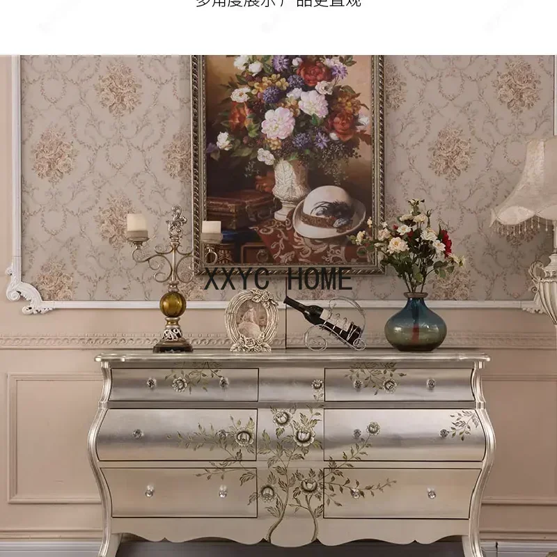 European entrance cabinet French retro living room art partition dining side cabinet decorative shoe
European entrance cabinet French retro living room art partition dining side cabinet decorative shoe