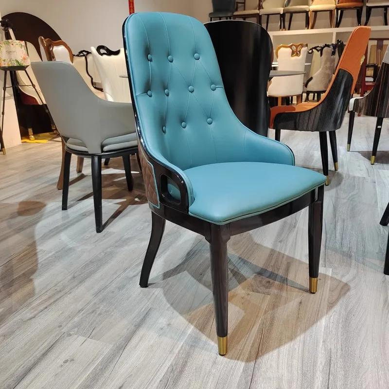 Italian light luxury solid wood dining chair fashion creative home restaurant hotel table and chair backrest leather soft bag fu
Italian light luxury solid wood dining chair fashion creative home restaurant hotel table and chair backrest leather soft bag fu
