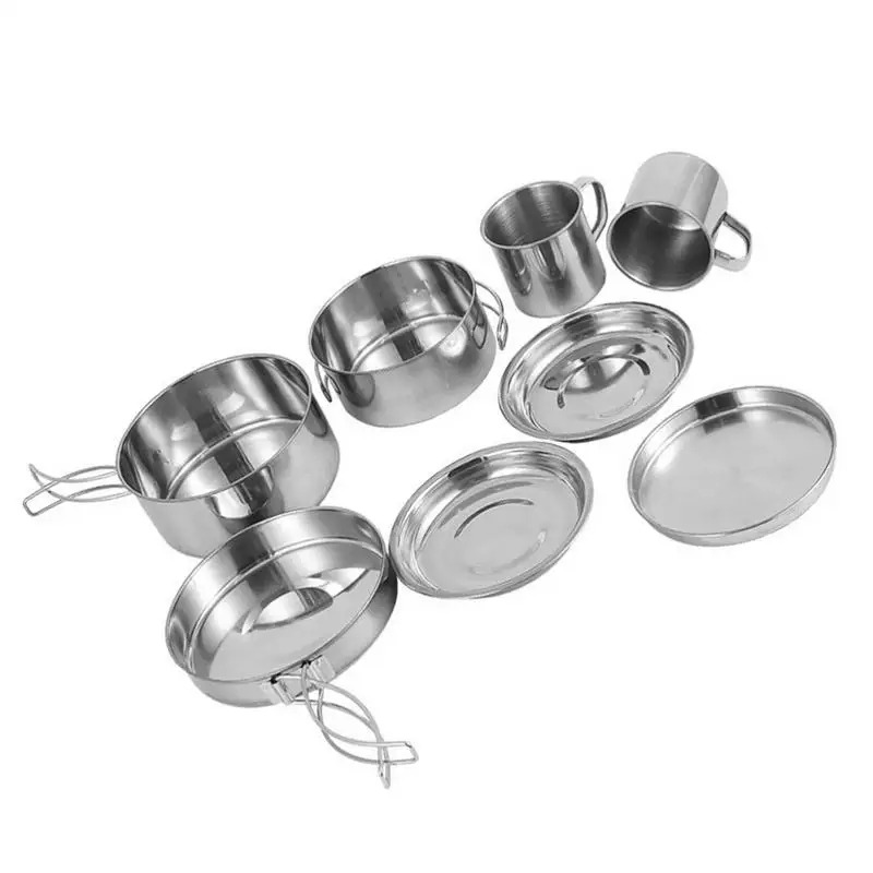 Cookware Set 8PCS Stainless Steel Kitchen Cooking Pot And Pan Set Camping Outdoor Kitchen Cookware Cover Lid Cooking Tool
Cookware Set 8PCS Stainless Steel Kitchen Cooking Pot And Pan Set Camping Outdoor Kitchen Cookware Cover Lid Cooking Tool