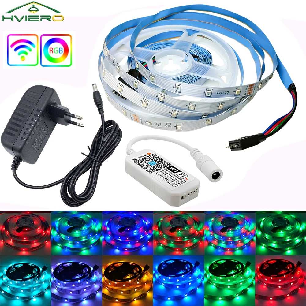 Halloween Christmas Lights RGB 2835 Led Strip 5m 10m Flexible Tape SMD 2835 Bright Holiday Decoration EU US Adapter WIFI Control
Halloween Christmas Lights RGB 2835 Led Strip 5m 10m Flexible Tape SMD 2835 Bright Holiday Decoration EU US Adapter WIFI Control